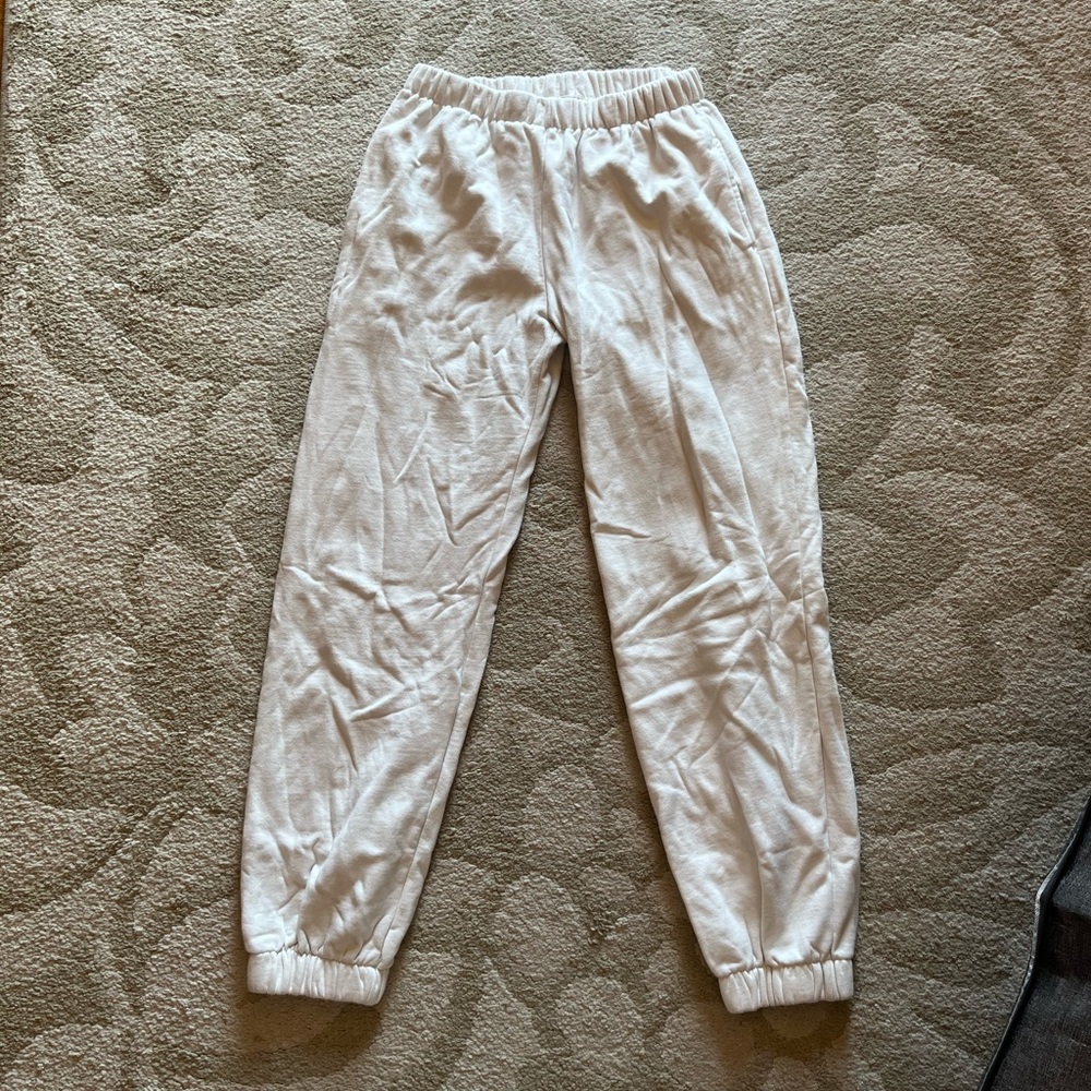 white sweatpants